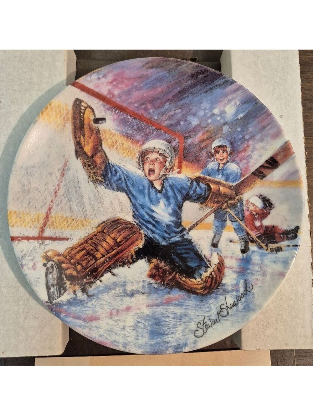 Bradford Exchange Limited Edition Goalie Save Plate by Stewart Sherwood